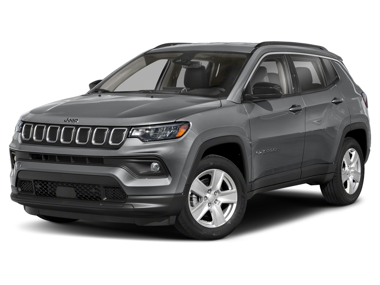 2022 Jeep Compass Latitude 4x4 in Billet Silver Metallic Clearcoat — front three-quarter view