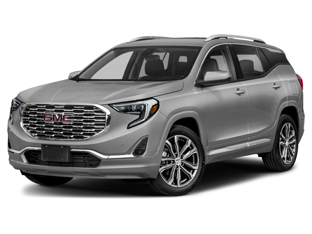 2019 GMC Terrain Denali in White — front three-quarter view