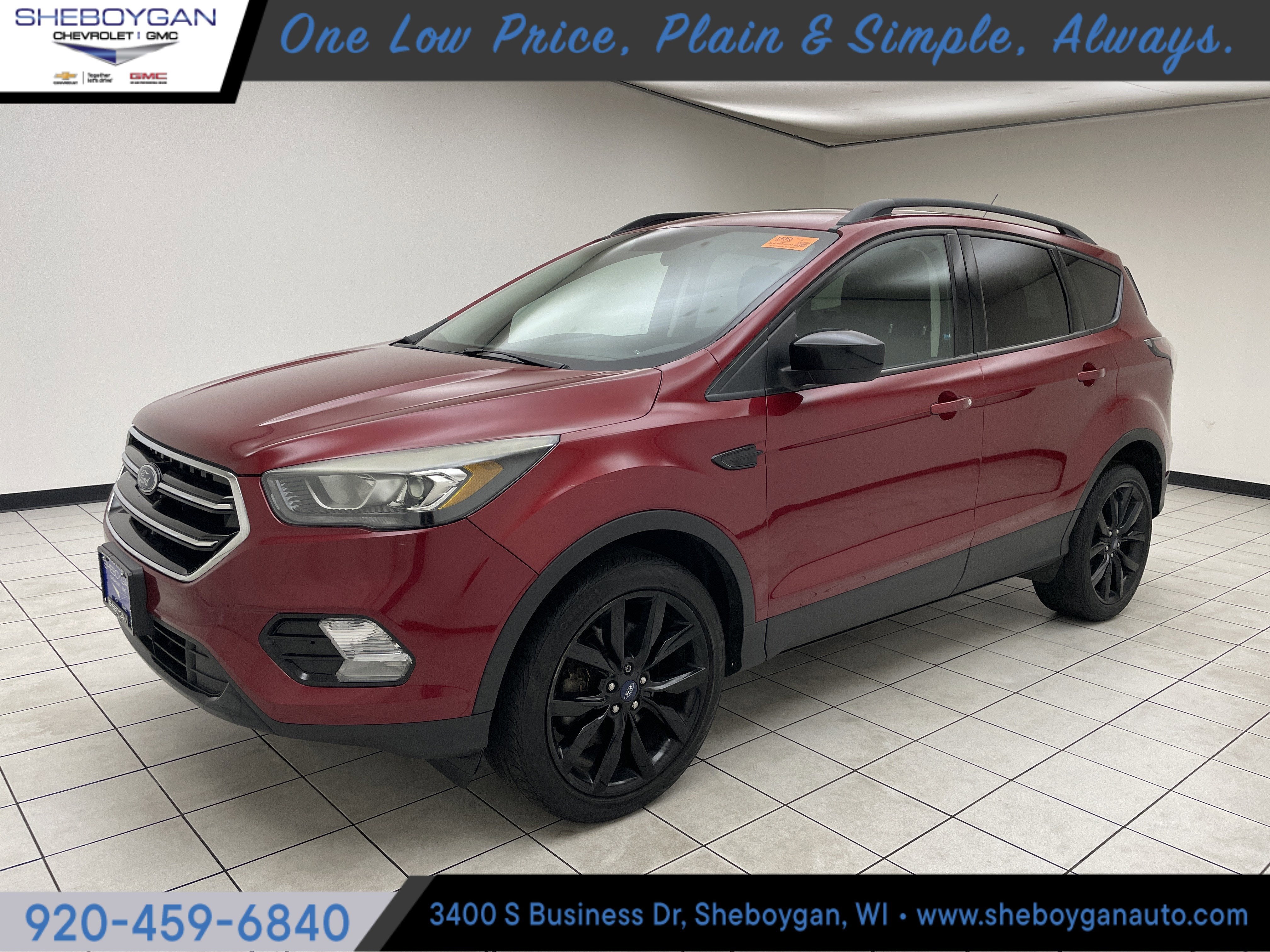 2017 Ford Escape SE in Red — front three-quarter view