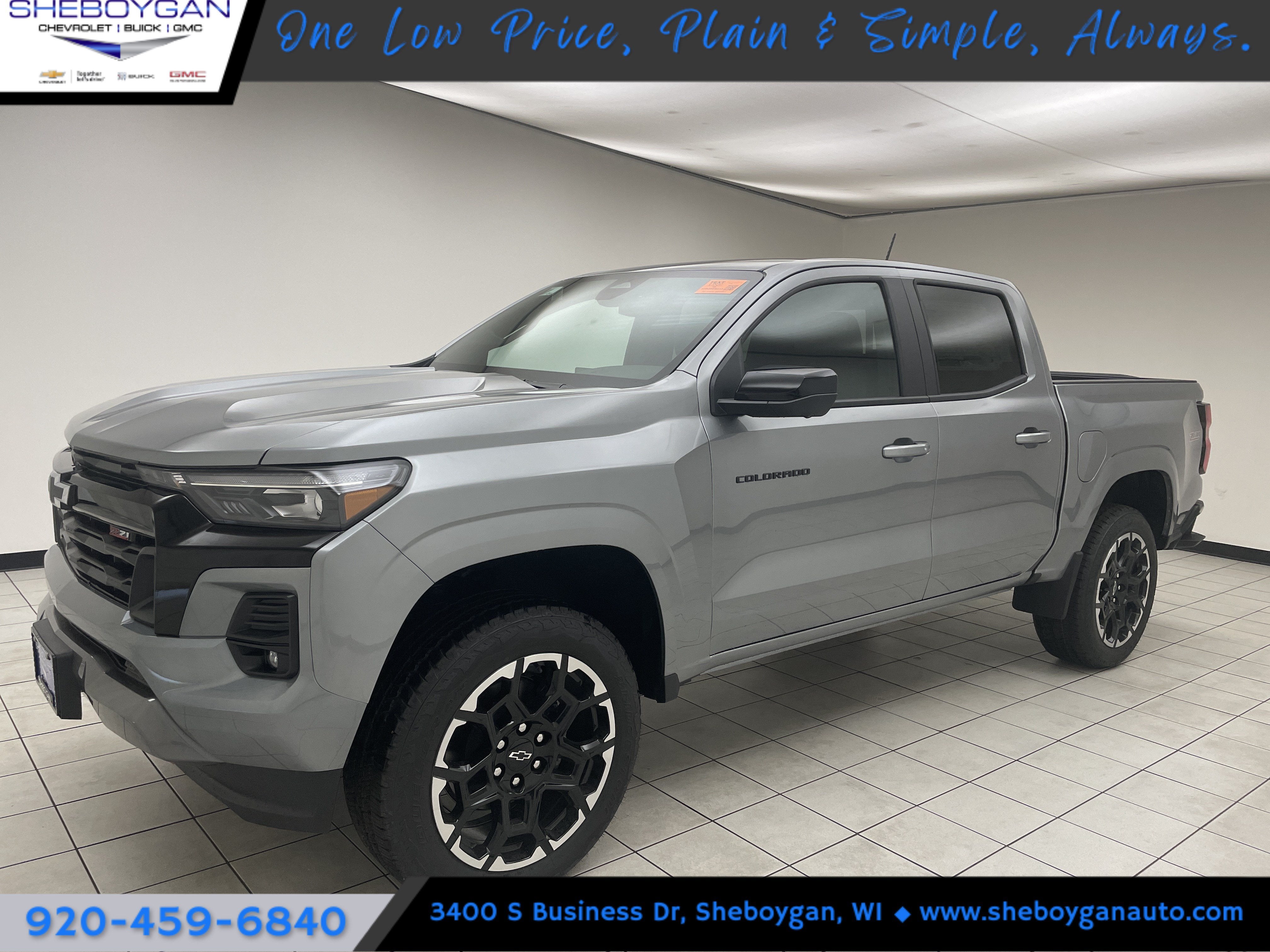 2026 Chevrolet Colorado Z71 in Sterling Gray Metallic — front three-quarter view