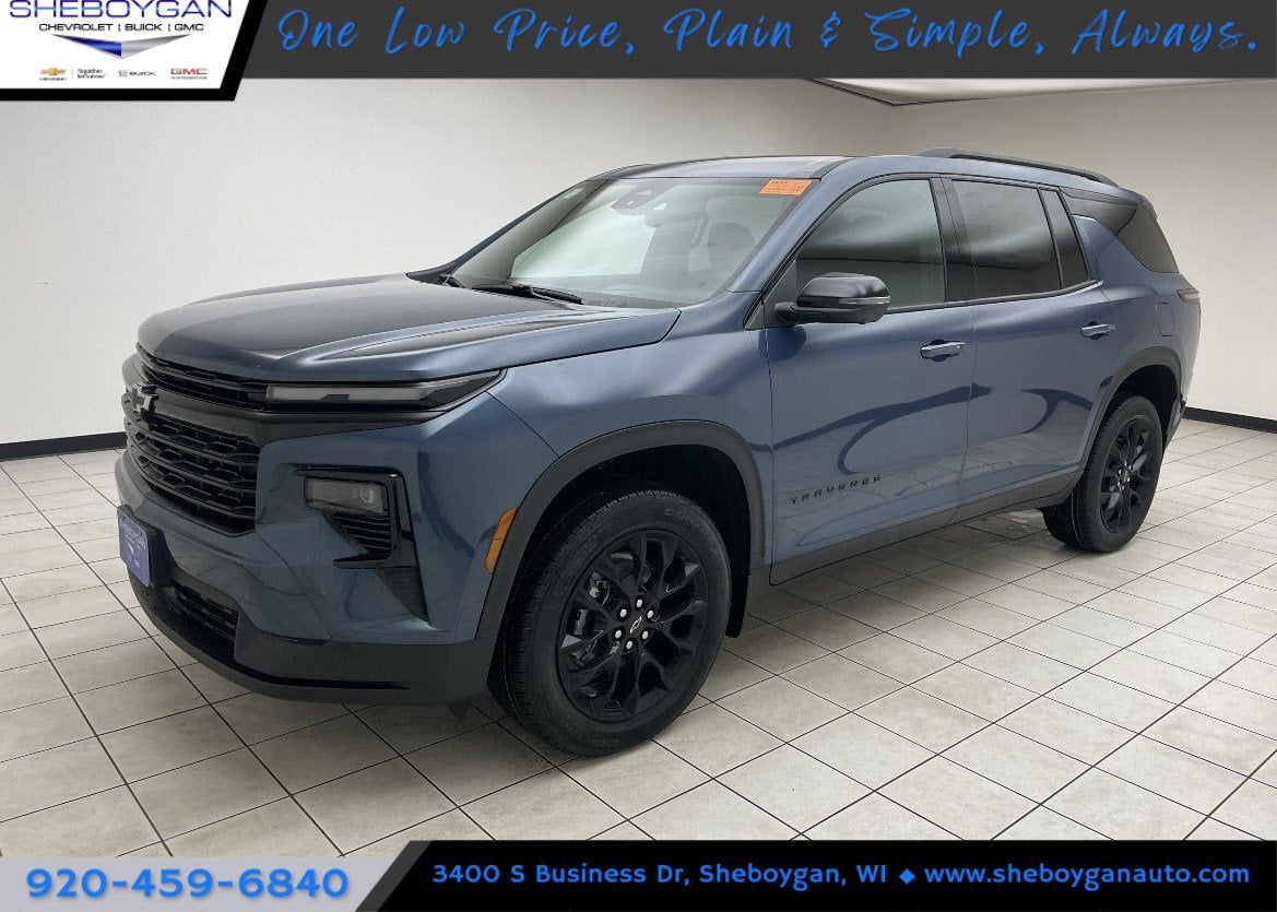 2026 Chevrolet Traverse LT in Lakeshore Blue Metallic — front three-quarter view