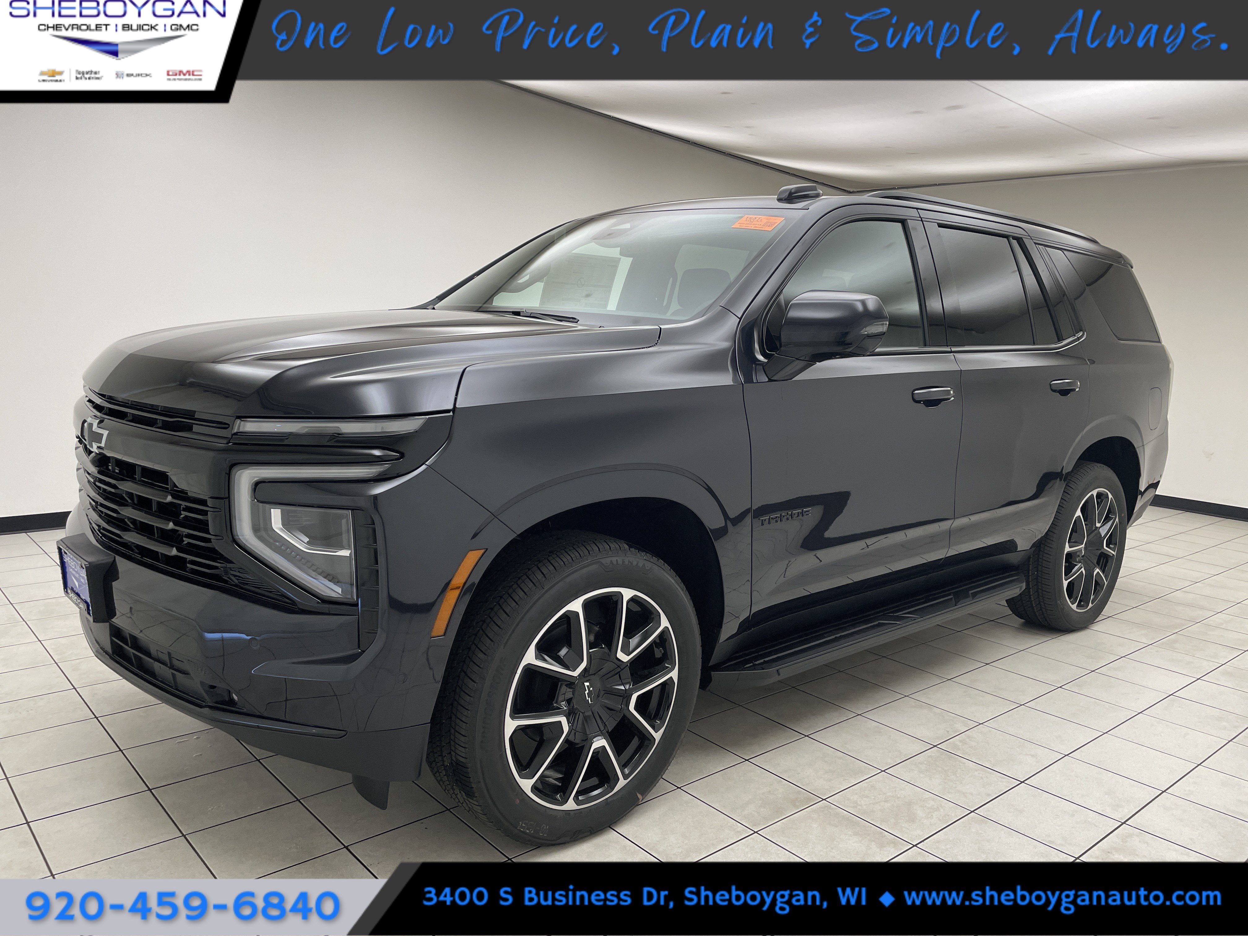 2026 Chevrolet Tahoe RST in Dark Ash Metallic — front three-quarter view