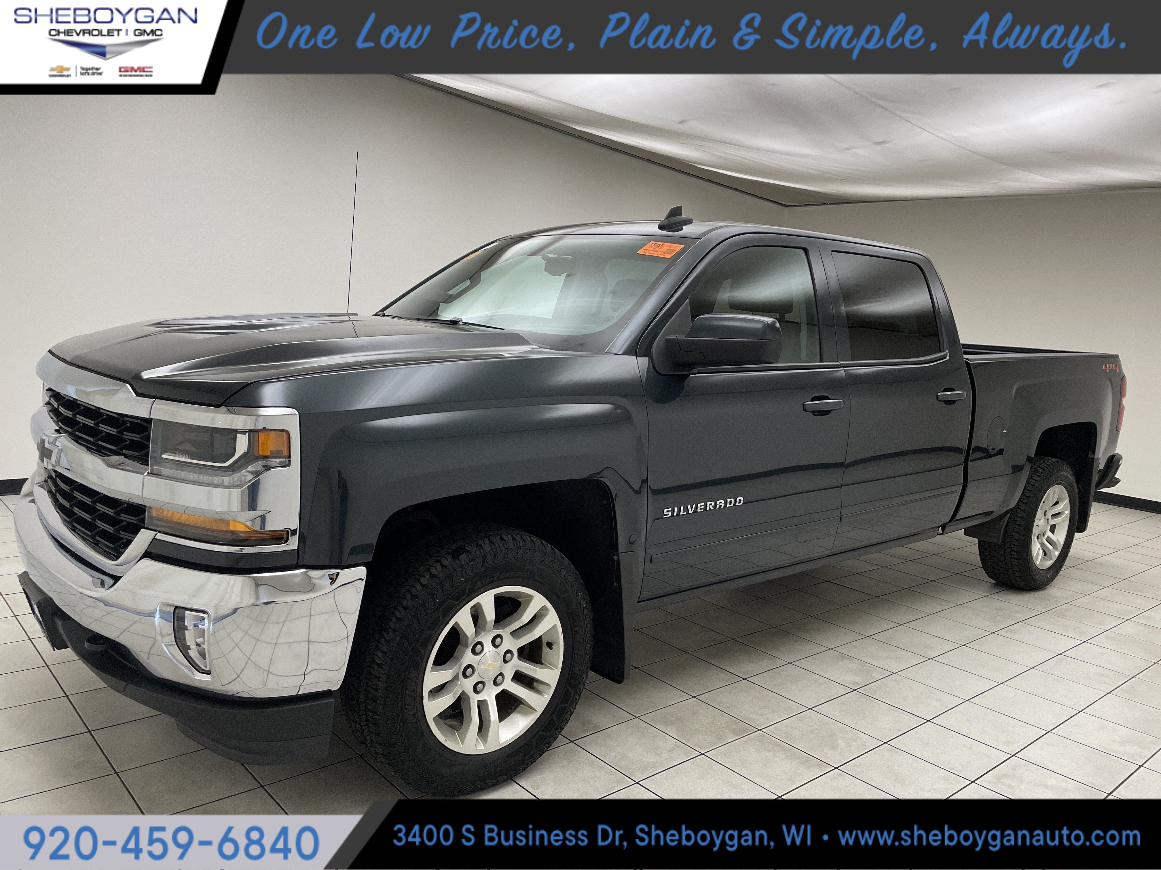 2018 Chevrolet Silverado 1500 LT in Graphite Metallic — front three-quarter view