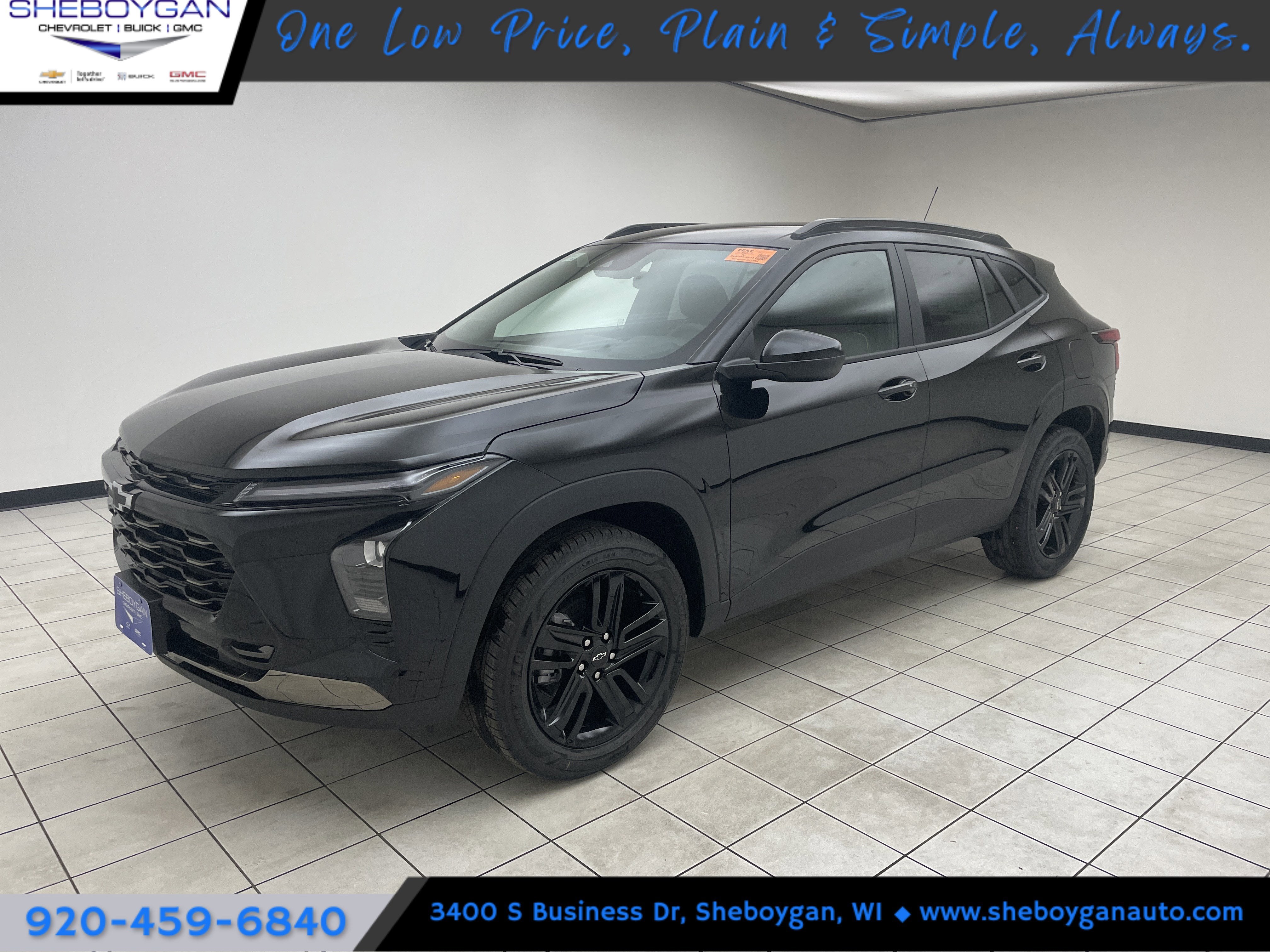 2026 Chevrolet Trax ACTIV in Mosaic Black Metallic — front three-quarter view
