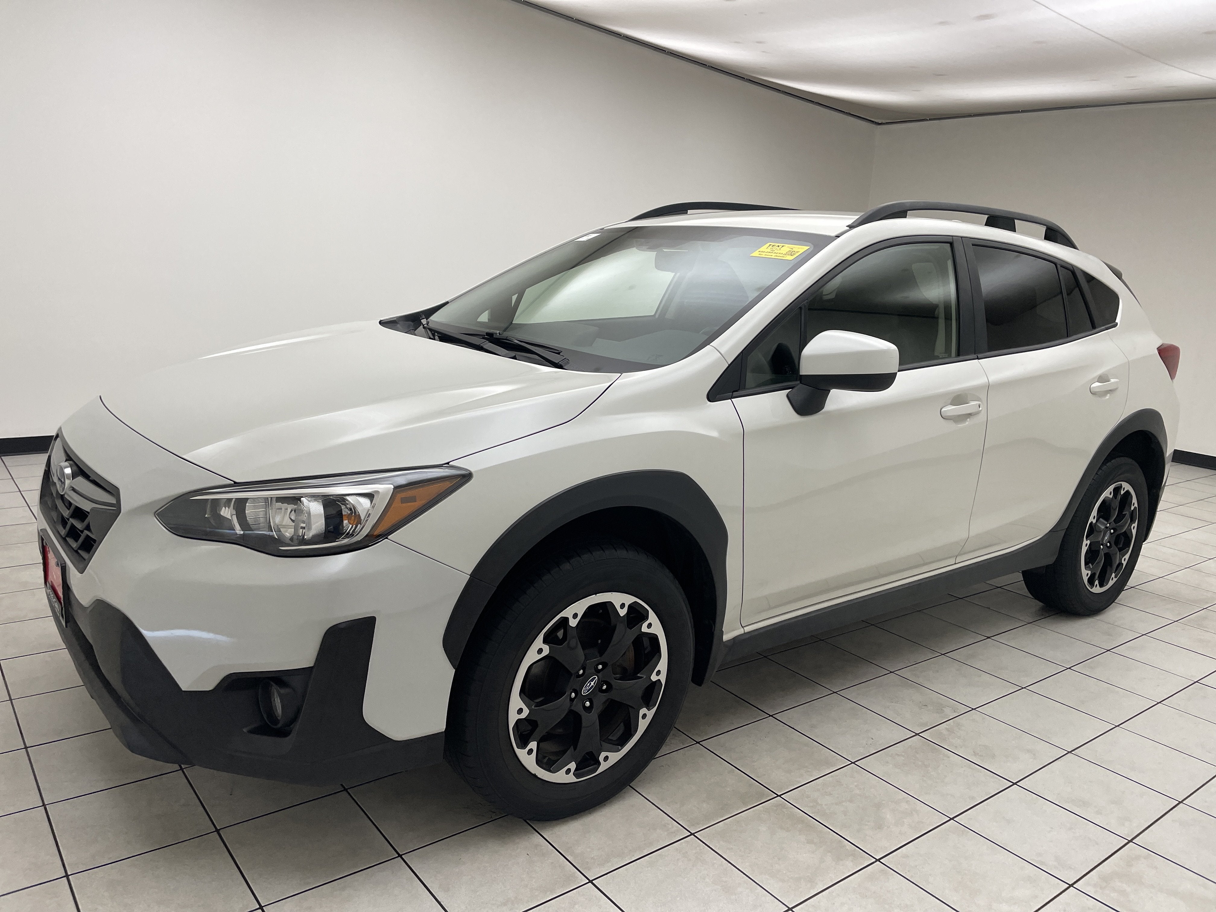2021 Subaru Crosstrek Premium in Crystal White Pearl — front three-quarter view